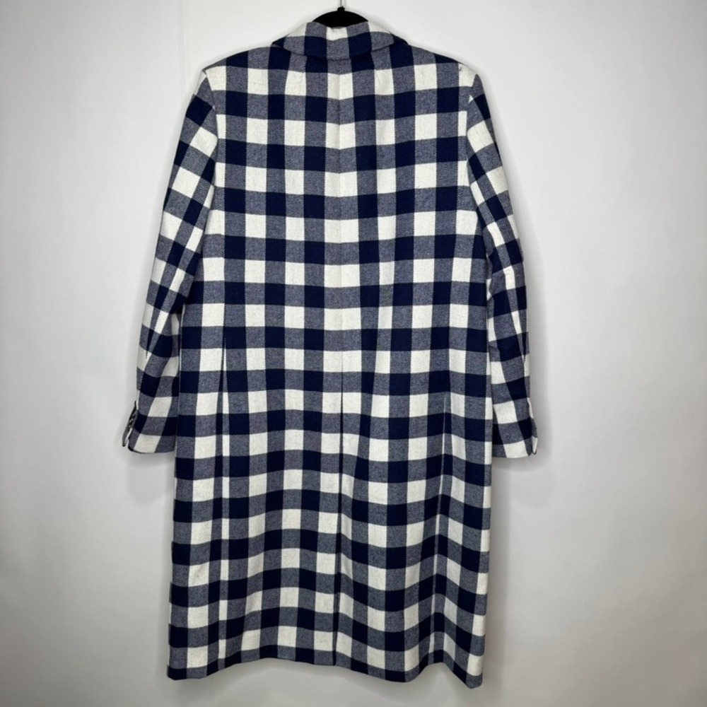NWT J.Crew Alfie Topcoat in Buffalo Check Italian Wool Navy‎ 14 - Picture 6 of 11